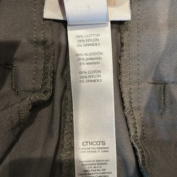 Chico's Luxe Utility Green Convertible Ankle Pants Chico's Size 0.5/US Size 4/6 - Picture 10 of 10